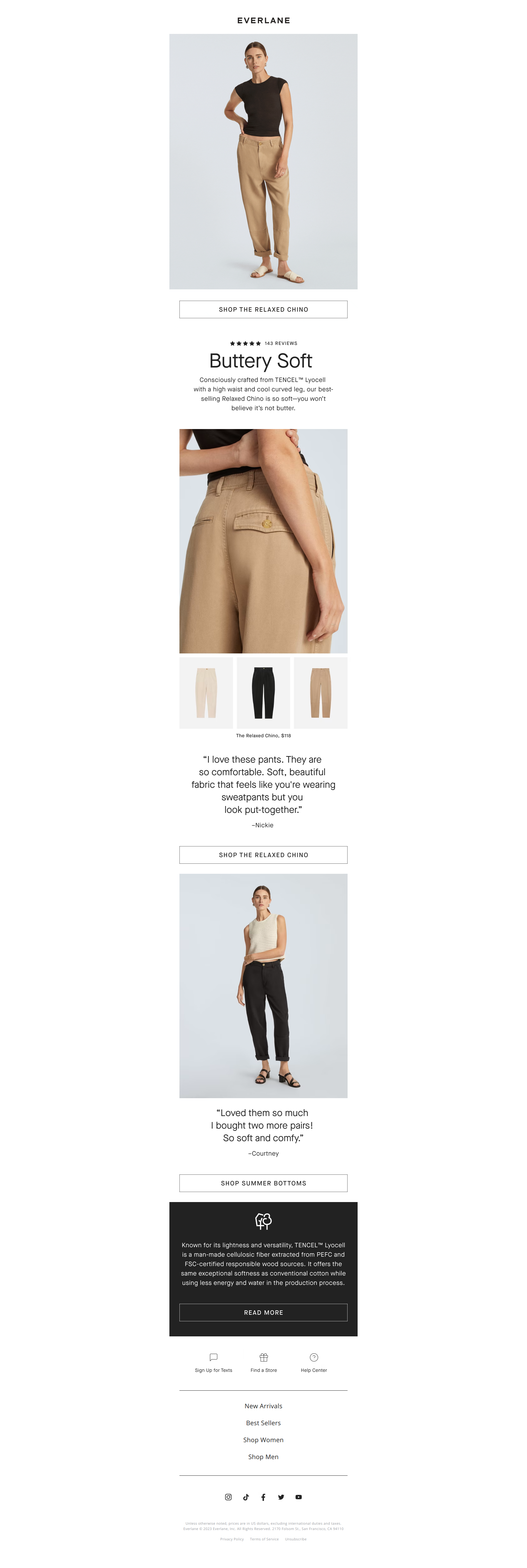 Everlane size chart store pants