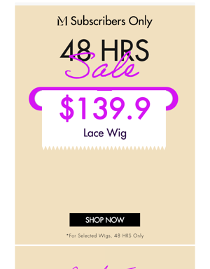 $139.9 Get A 20" Lace Wig!