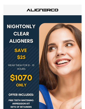 Smile With Confidence & Get $25 Off On NightOnly Clear Aligners