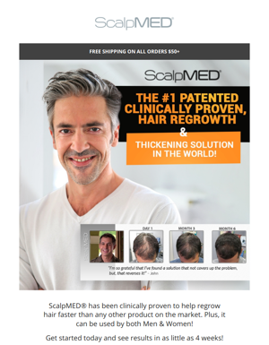 Try The #1 Patented Clinically Proven, Hair Regrowth Solution Today!