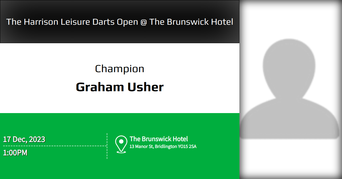 The Harrison Leisure Darts Open @ The Brunswick Hotel