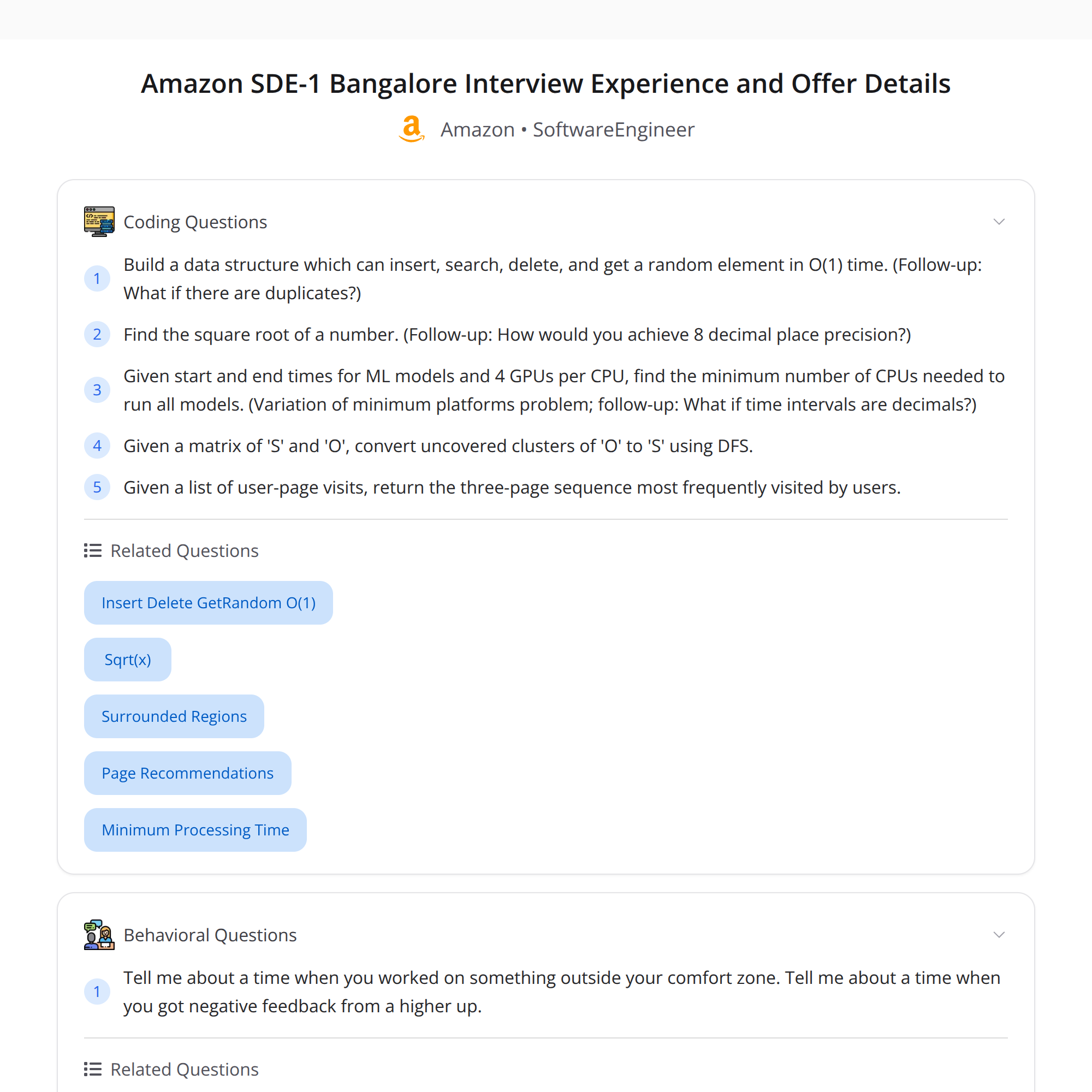 Amazon SDE-1 Interview