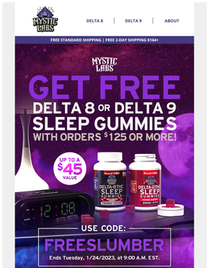 Free D8/D9 Sleep Gummies With Select Orders!