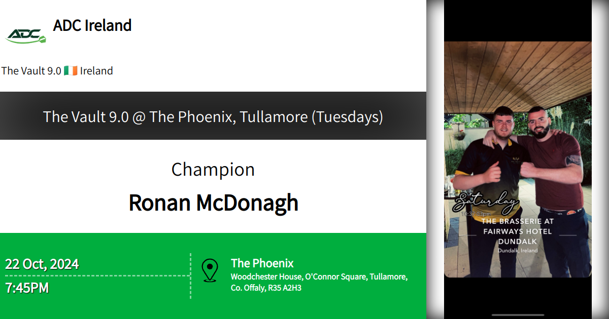 The Vault 9.0 The Phoenix, Tullamore (Tuesdays)