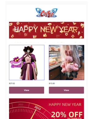 Wish A Happy New Year & Enjoy The Good Deals From Cosfun!