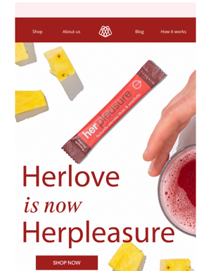 Herlove Is Now Herpleasure.