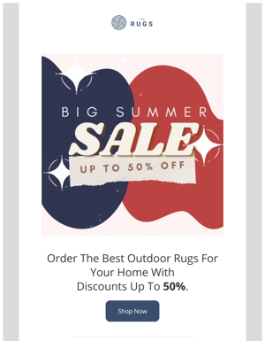 Summer Sale On Outdoor Rugs: Discount Up To 50%