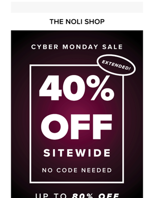 Cyber Sale Extended: Up-to 80% Off