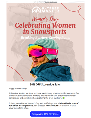 Celebrate Women's Day With Storewide 30% Off!