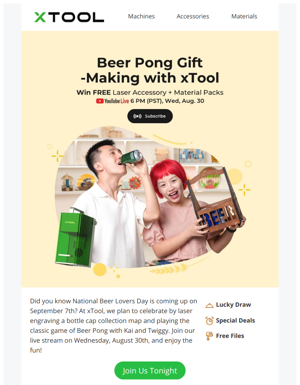 LIVE Wednesday | Beer Pong Gift-Making With XTool