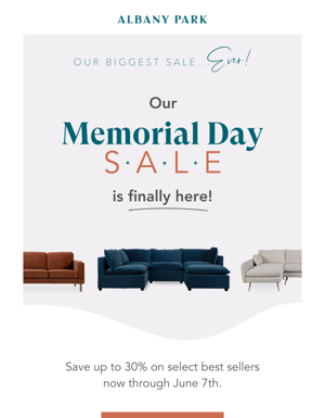 Save Up To 30% During Our Memorial Day Sale 🎉