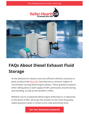 FAQs About Diesel Exhaust Fluid Storage
