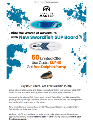 Free E-Pump W/ Every ISUP Board Purchase!