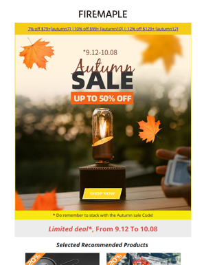 Hurry Up!! 50% OFF Autumn Sale