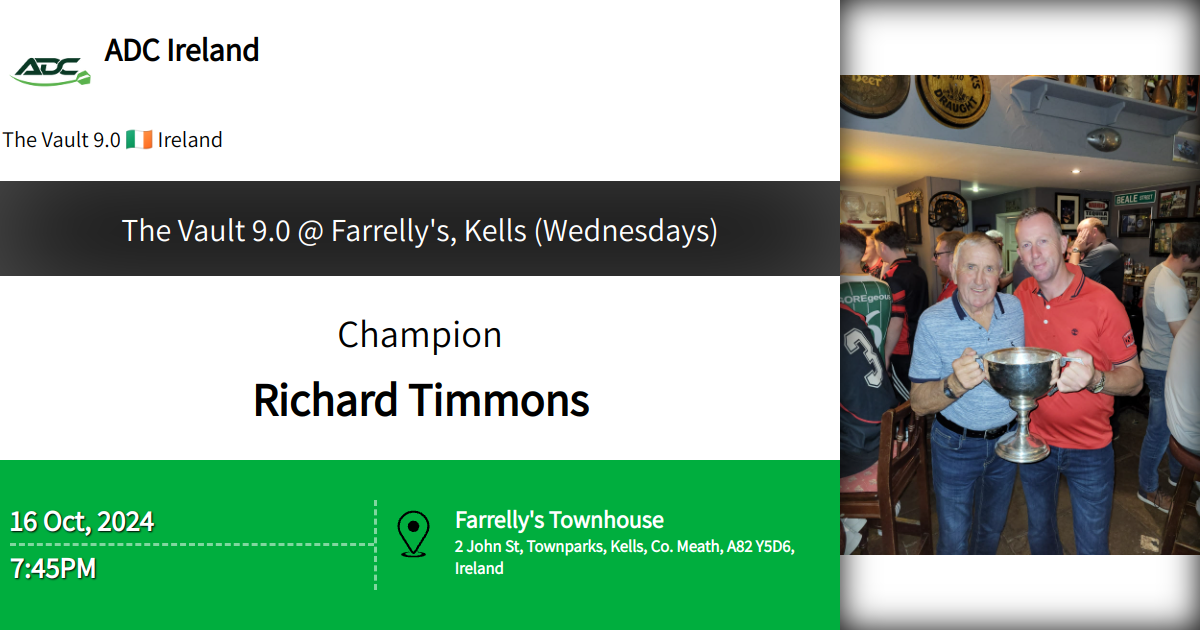 The Vault 9.0 @ Farrelly's, Kells (Wednesdays)