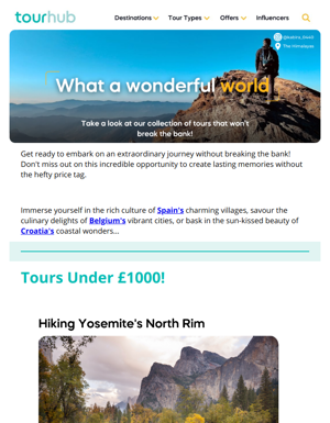 Find Your Dream Tour For Under £1000
