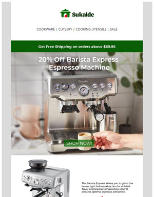 💥20% Off Breville Espresso Machine + Free Shipping