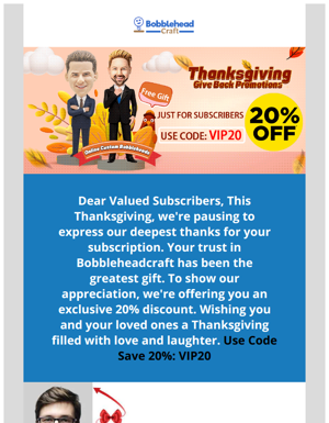 RE: Giving Thanks With 20% Off: Exclusively For Our Valued Subscribers! 🍂