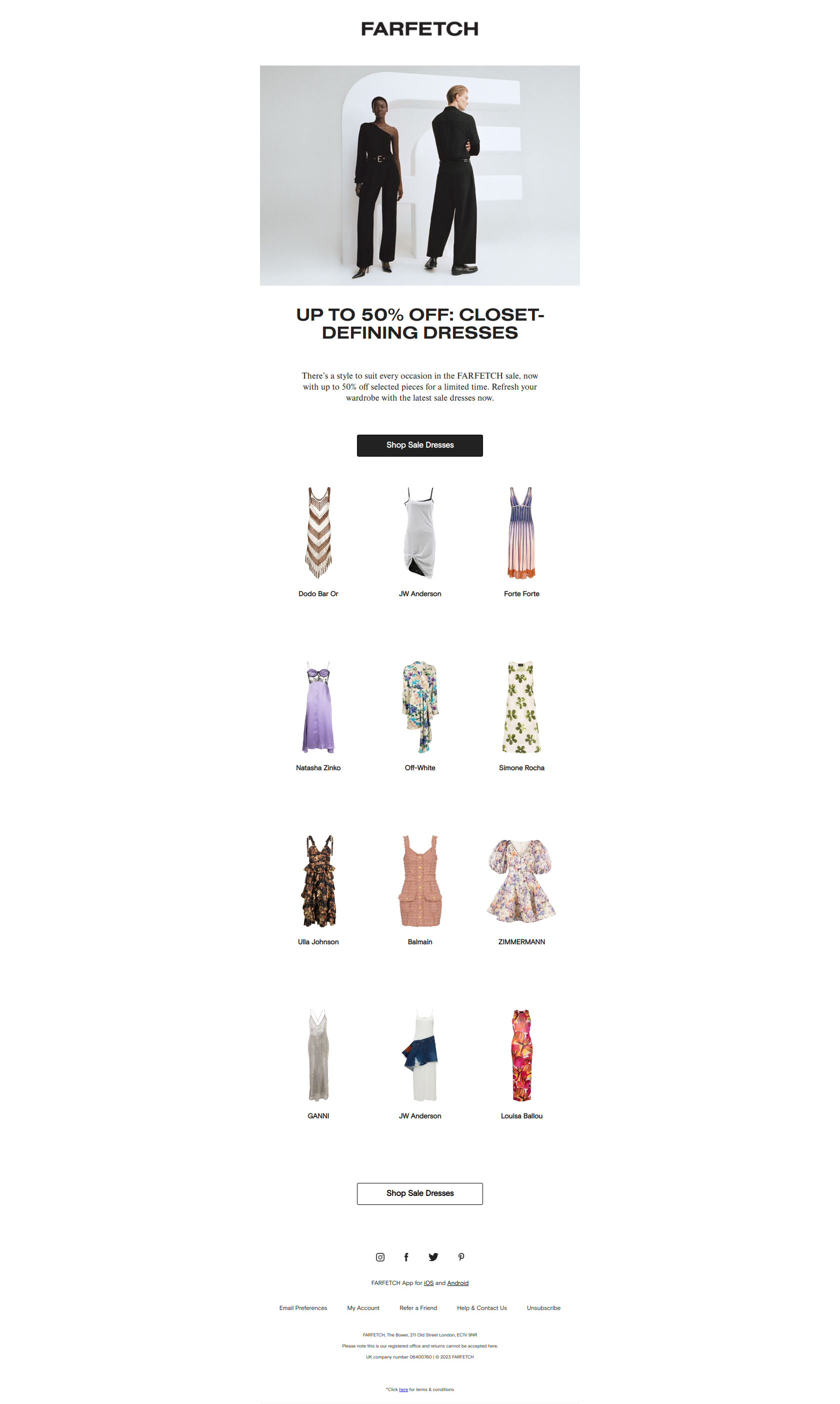 Sale: up to 50% off your next dress - FARFETCH Newsletter