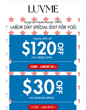Luvme Labor Day Special Just For You.