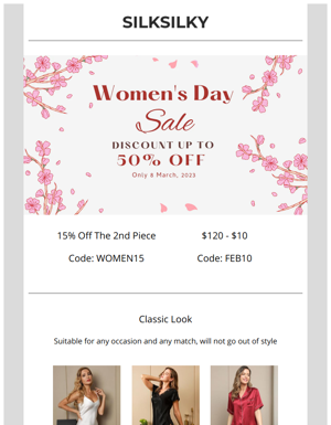 💃🏻Happy Women's Day | Half Price+15%off