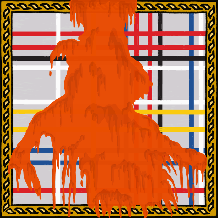 MondrianNFT Composition #2588, Splatted, 2022