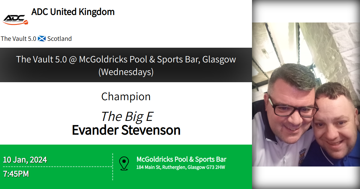 The Vault 5.0 McGoldricks Pool & Sports Bar, Glasgow (Wednesdays)