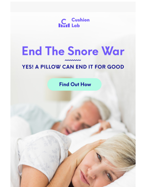 Can A Pillow Stop The Snore War? Yes! 😀