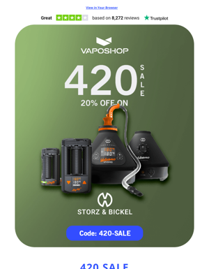 420 Sale - Get An Extra 20% Off On Storz & Bickel 🔥