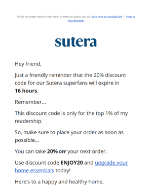 16 Hours Left For 20% Off