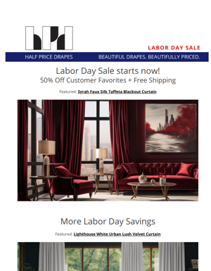 Labor Day Sale Starts Now! 50% Off + Free Shipping