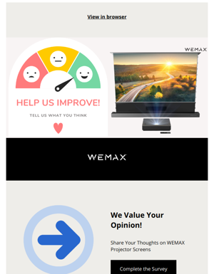 Exclusive Gift Card Offer For Your Feedback On WEMAX Projector Screens
