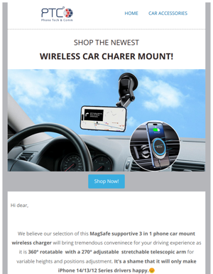 Newest Car Charger Mount  For Drivers Who Own IPhone 14/13/12 Series