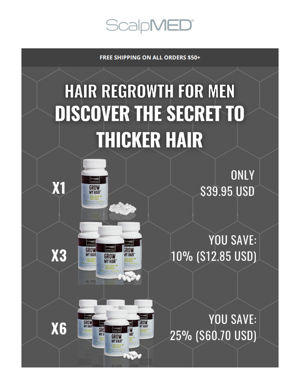 Up To 25% OFF Men's Hair Regrowth Supplements 😎
