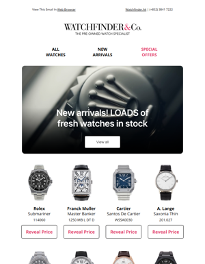 Fresh Watches Alert! Plenty Of New Models In Stock.