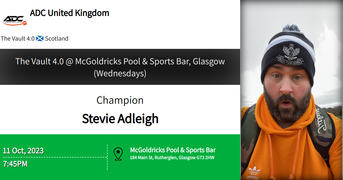 The Vault 4.0 McGoldricks Pool & Sports Bar, Glasgow (Wednesdays)