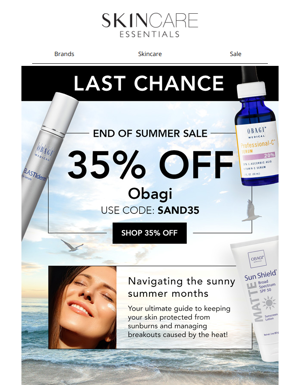 Last Chance To Get 35% Off Obagi