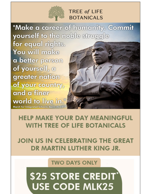 Celebrate MLK Day With $25 Store Credit – Two Days Only