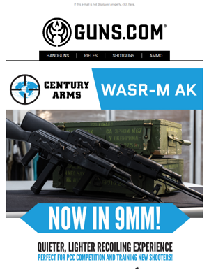 ONLY $499.99: Century Arms WASR-M AK In 9MM!