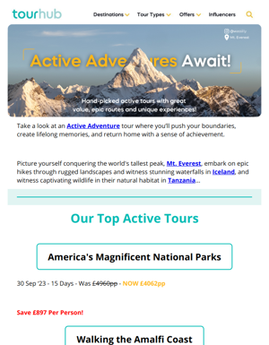 Active Adventures ⛰️ | US National Parks, Cycling In Tuscany & Volcanoes Of Ecuador