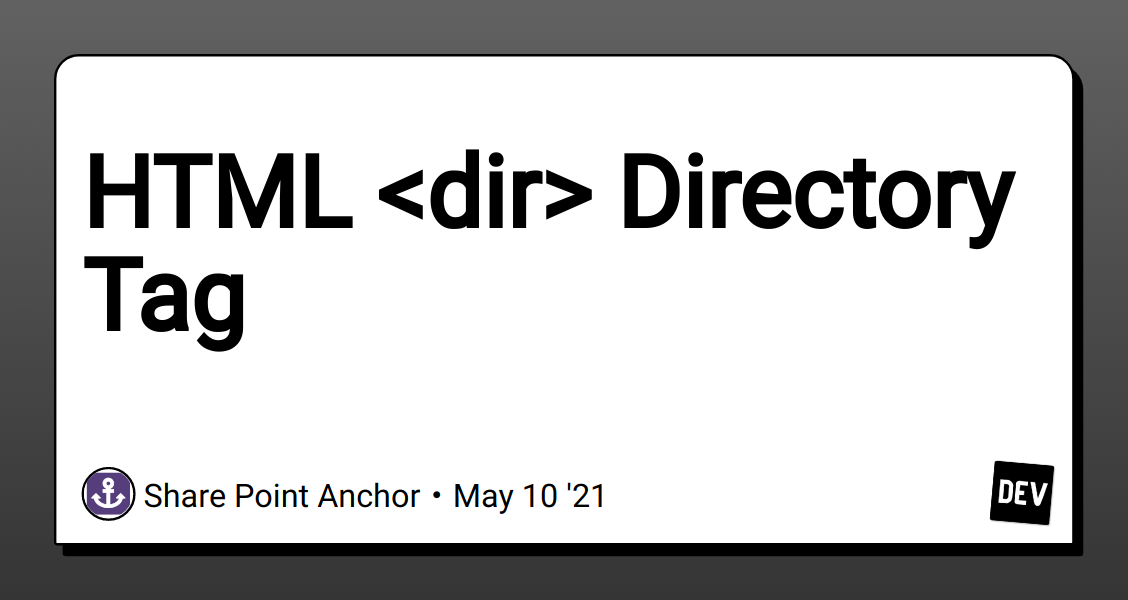 Dir html. Dev-tag. Directory html