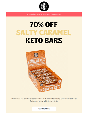 70% Off Salty Caramel Keto Bars 😱!?