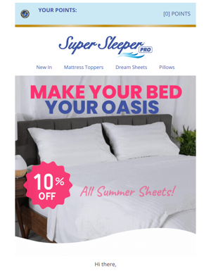 ❄️ Pssst, 10% Off All Summer Sheets!