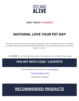 National Love Your Pet Day, 15% OFF Pet Products