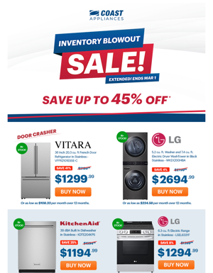 Inventory Blowout Sale Just Got Better: Save Up To 45% Off! 😃😱