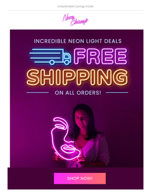 📦 Get Your Custom Neon Sign Shipped For Free! 🌟