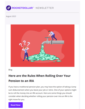 [Newsletter] The Rules When Rolling Over Your Pension To An IRA, New Partnership With Digital Trust, And More!