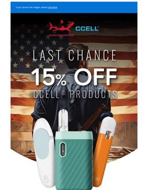 🇺🇸 Final Hours: Labor Day CCELL® Sale Ends Tonight! 🚨