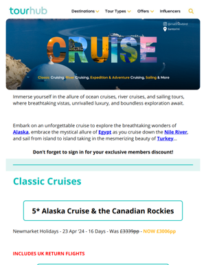 Unforgettable Cruises | The Greek Isles, Alaska's Majestic Glaciers Await!