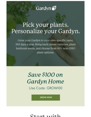 Pick Your Plants. Personalize Your Gardyn. 🌱